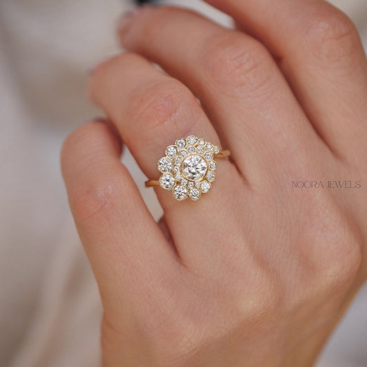 Floral Cluster Diamond Cocktail Ring