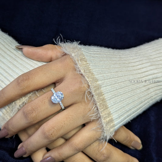 Sparkling Oval Diamond Engagement Ring