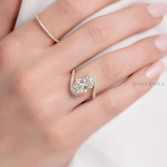 Elegant Oval Cut Embrace Ring