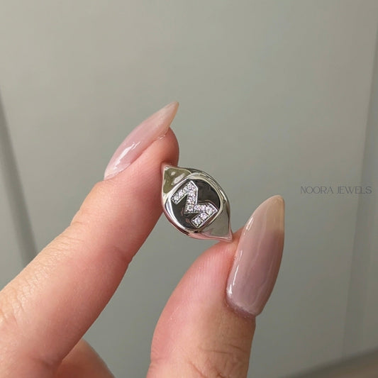 Personalized Diamond Initial Ring - Customizable