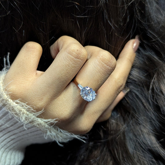 Elegant Oval Diamond Solitaire Ring