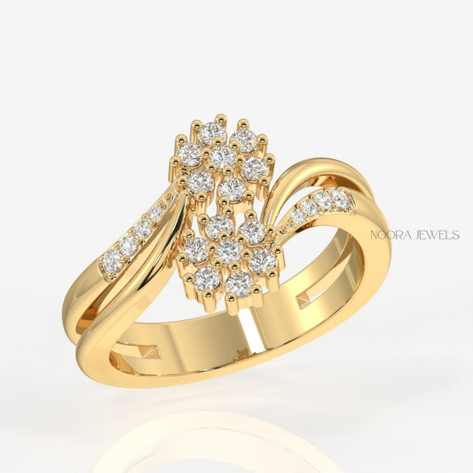 Elegant Floral Cluster Moissanite Ring