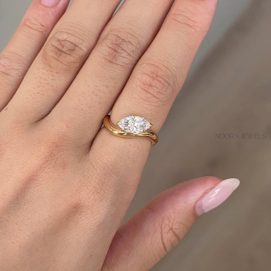 Sculpted Marquise Diamond Ring
