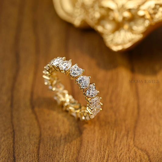 Heart-Cut Moissanite Eternity Band