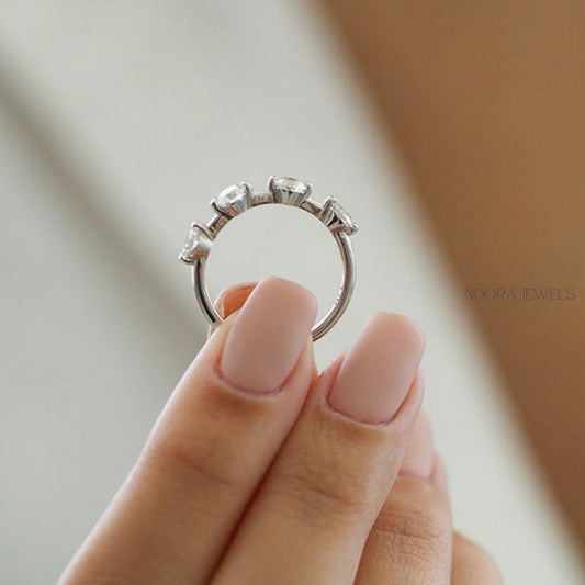 Elegant Five-Stone Moissanite Band Ring