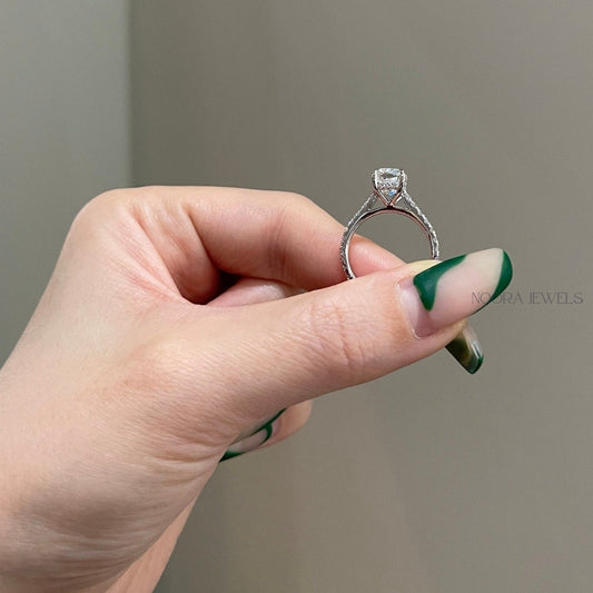 Oval-Cut Diamond Solitaire Engagement Ring