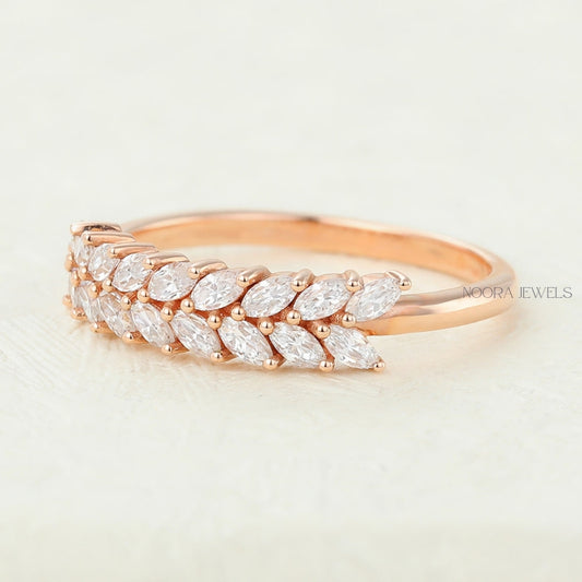 Leaf-Inspired Marquise Diamond Band