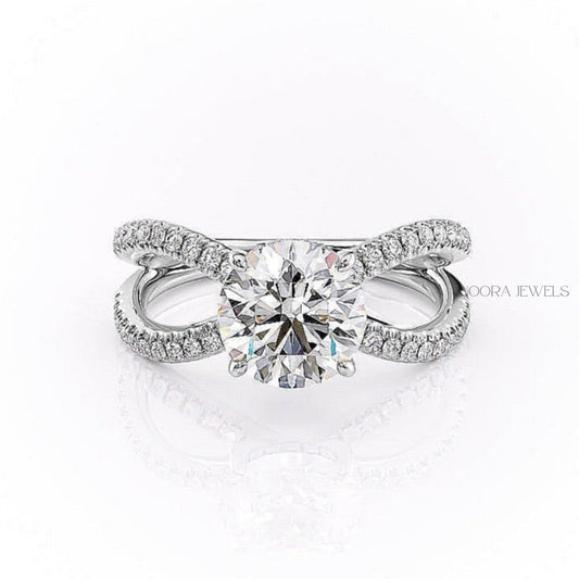 Infinity Twist Diamond Engagement Ring
