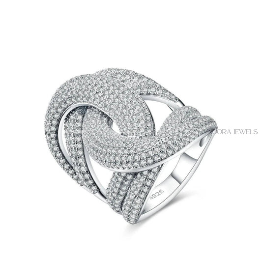Pave Diamond Twist Ring